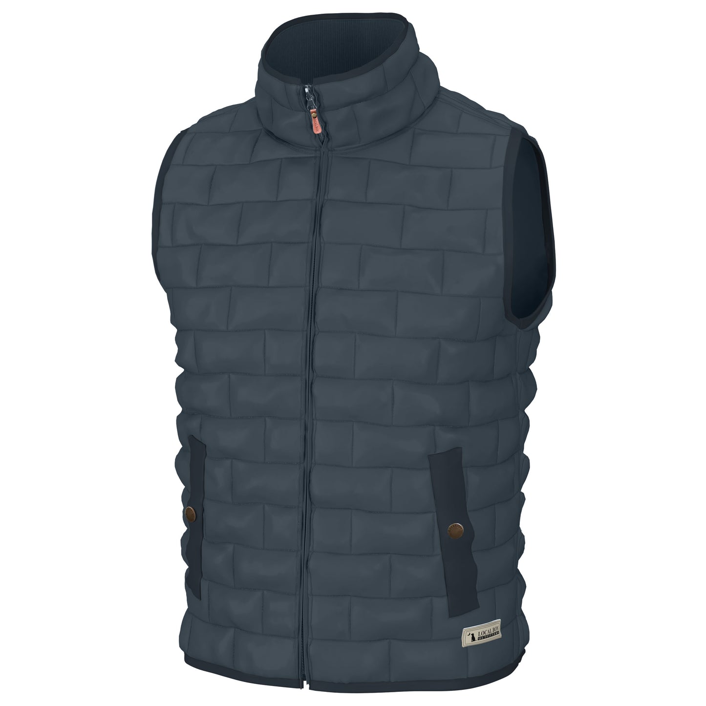 Local Boy Brick Quilted Vest - Slate