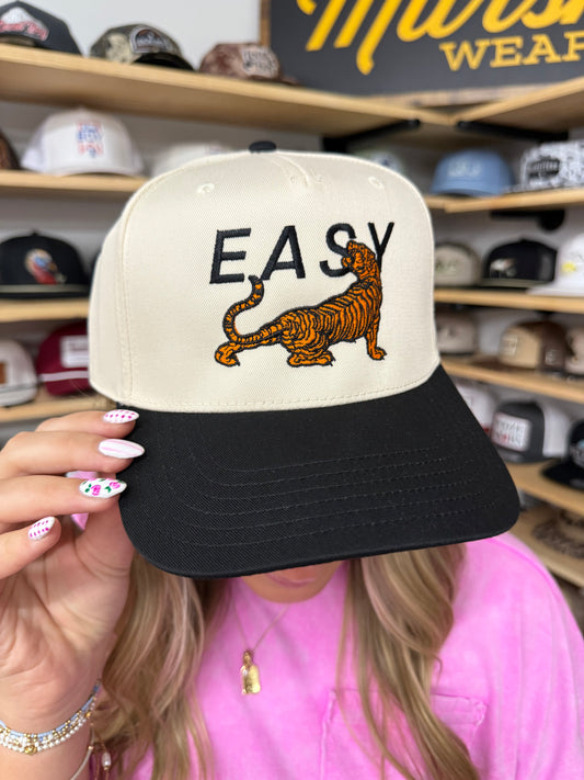 Easy Tiger Trucker Hat: Black/Natural Otto