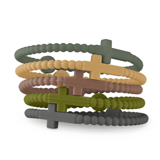 Camo Jesus Bracelets (Silicone Cross Bracelets) 5 Pack