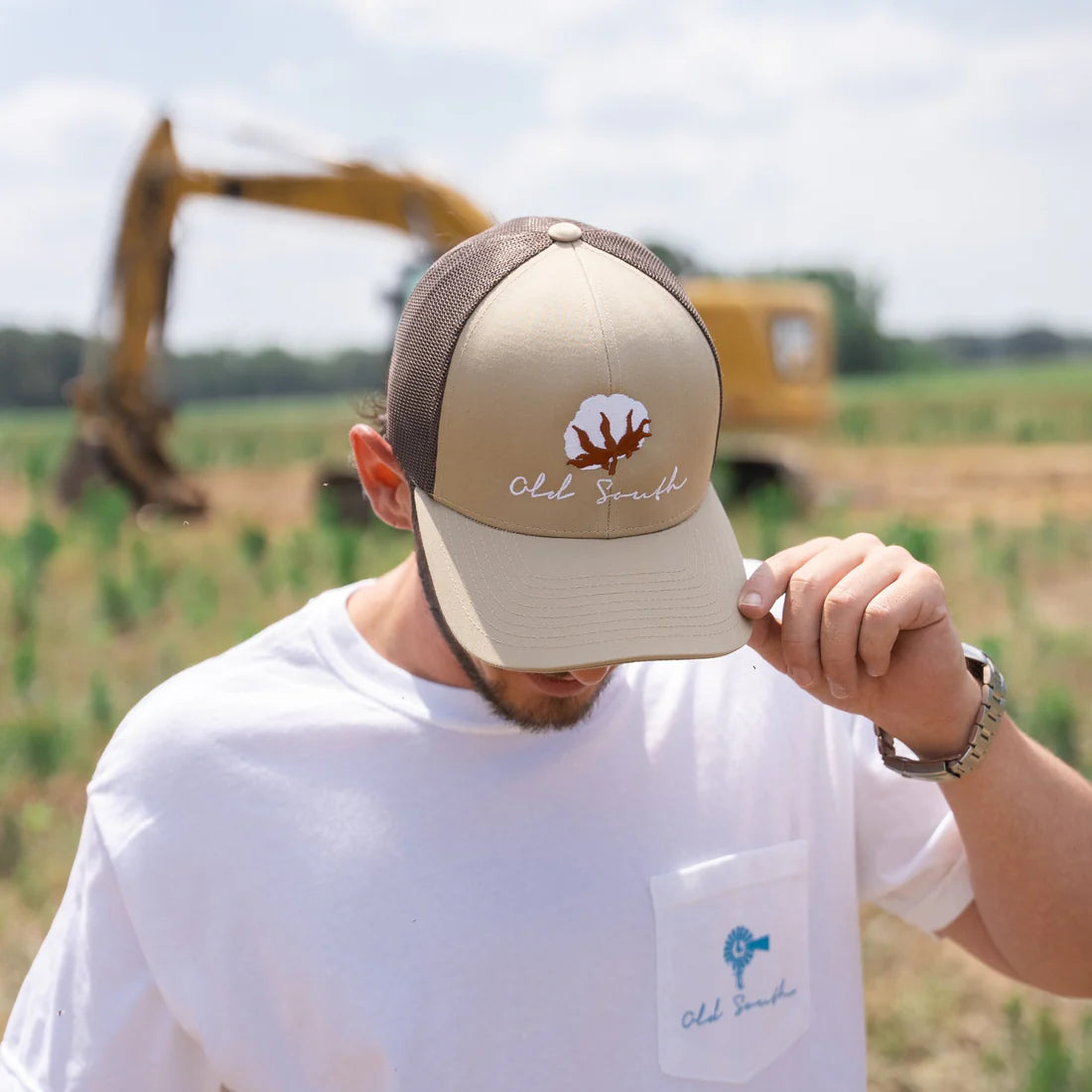 Old South Cotton Trucker Hat - Graphite/White