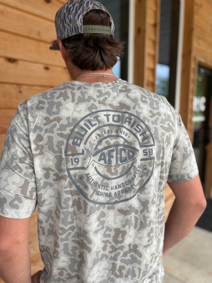 Aftco Ocean Bound SS Printed Performance Shirt- Sand Grouper Camo