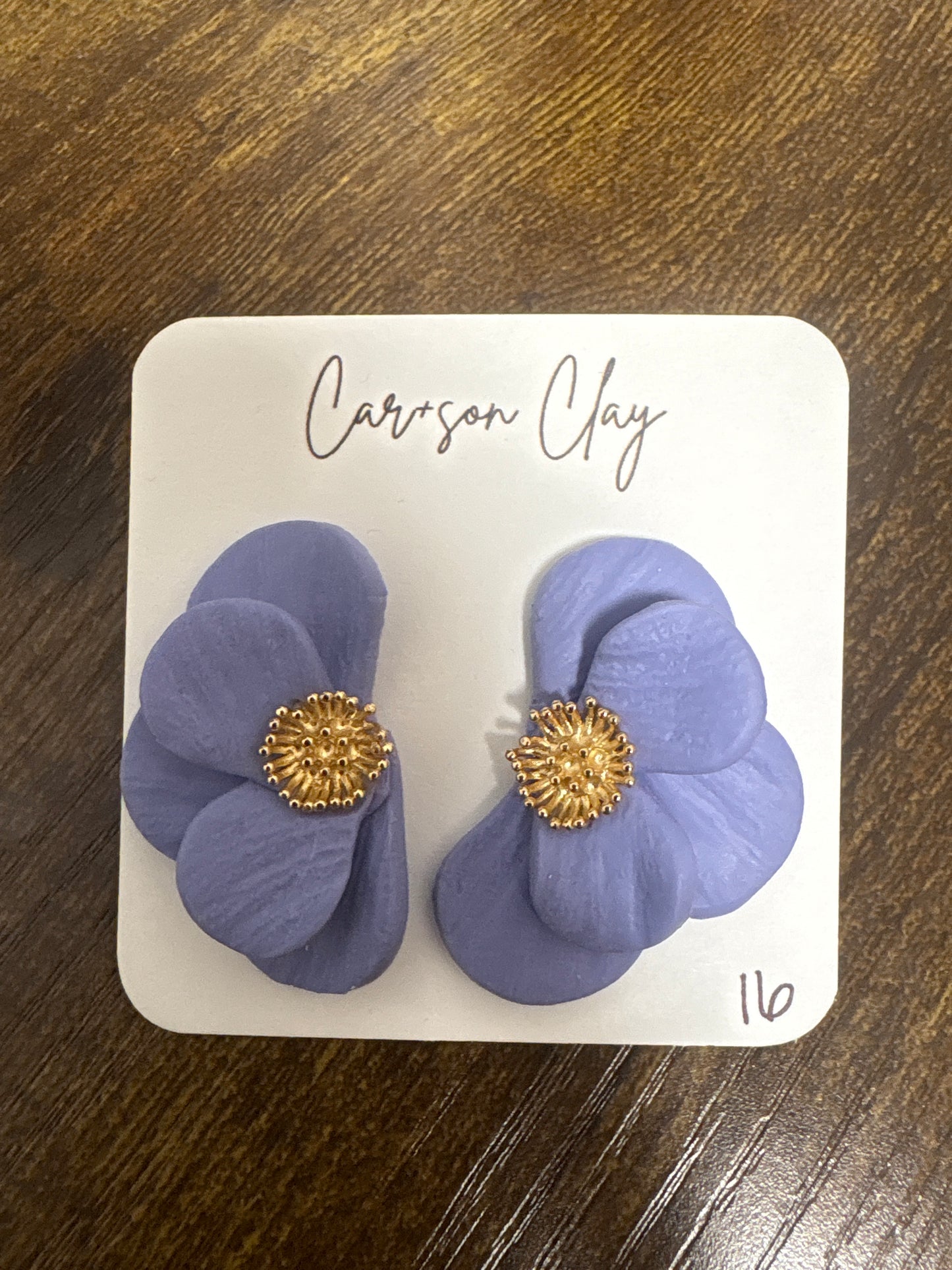Car+son Clay Spring Half Flower Earrings