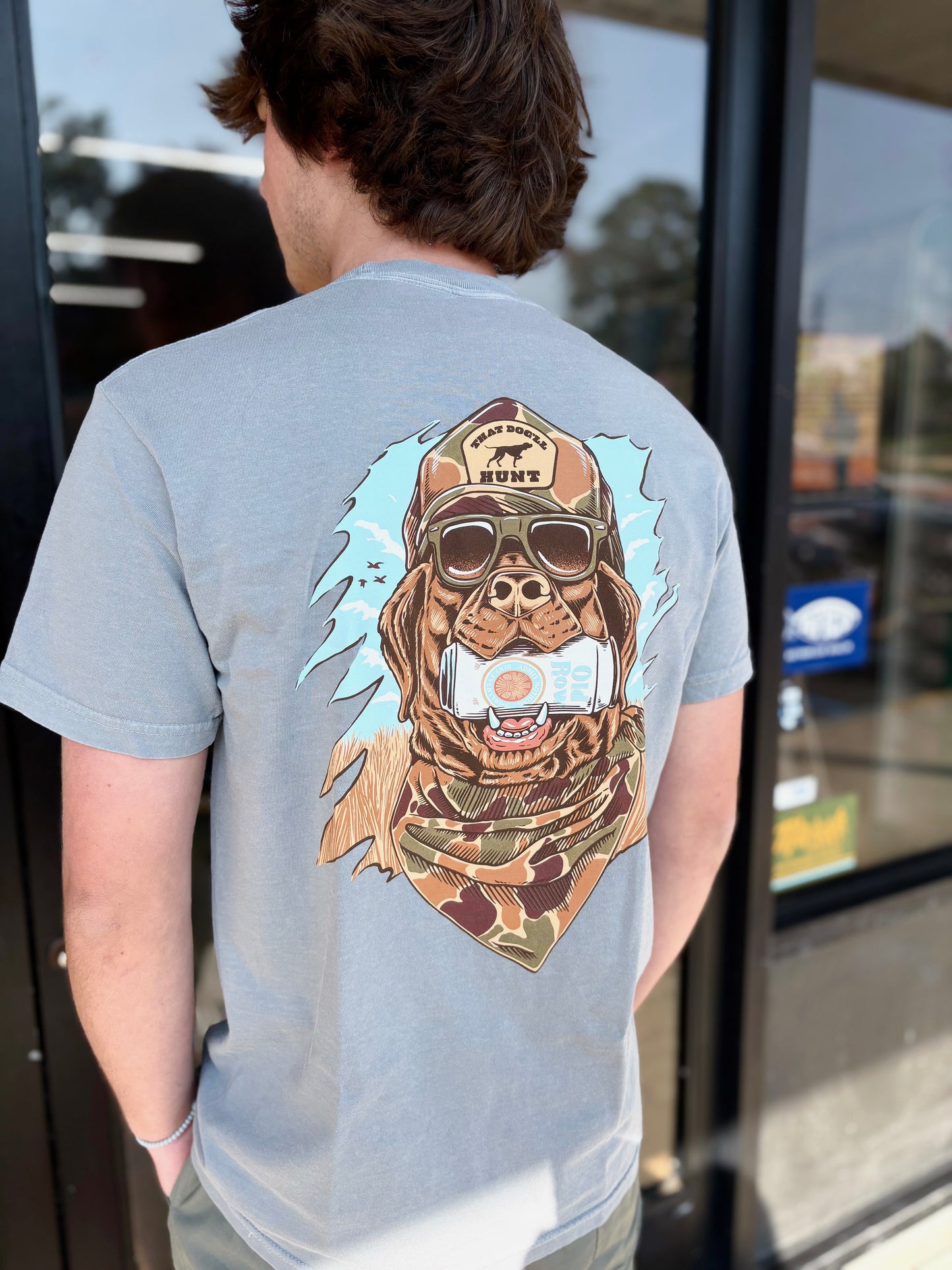 GBC Retro Can Camo Pocket Tee - Granite