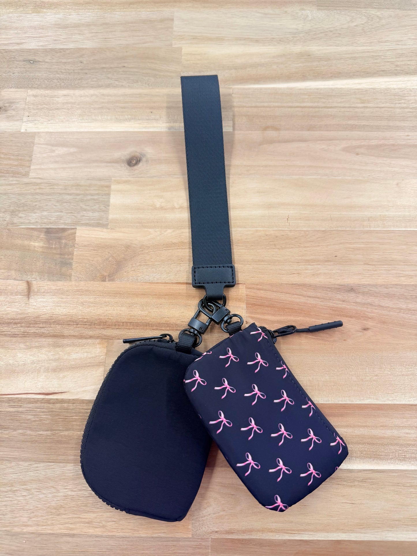 Dual pouch wristlet keychain wallet #U-204