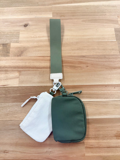 Dual pouch wristlet keychain wallet #U-204