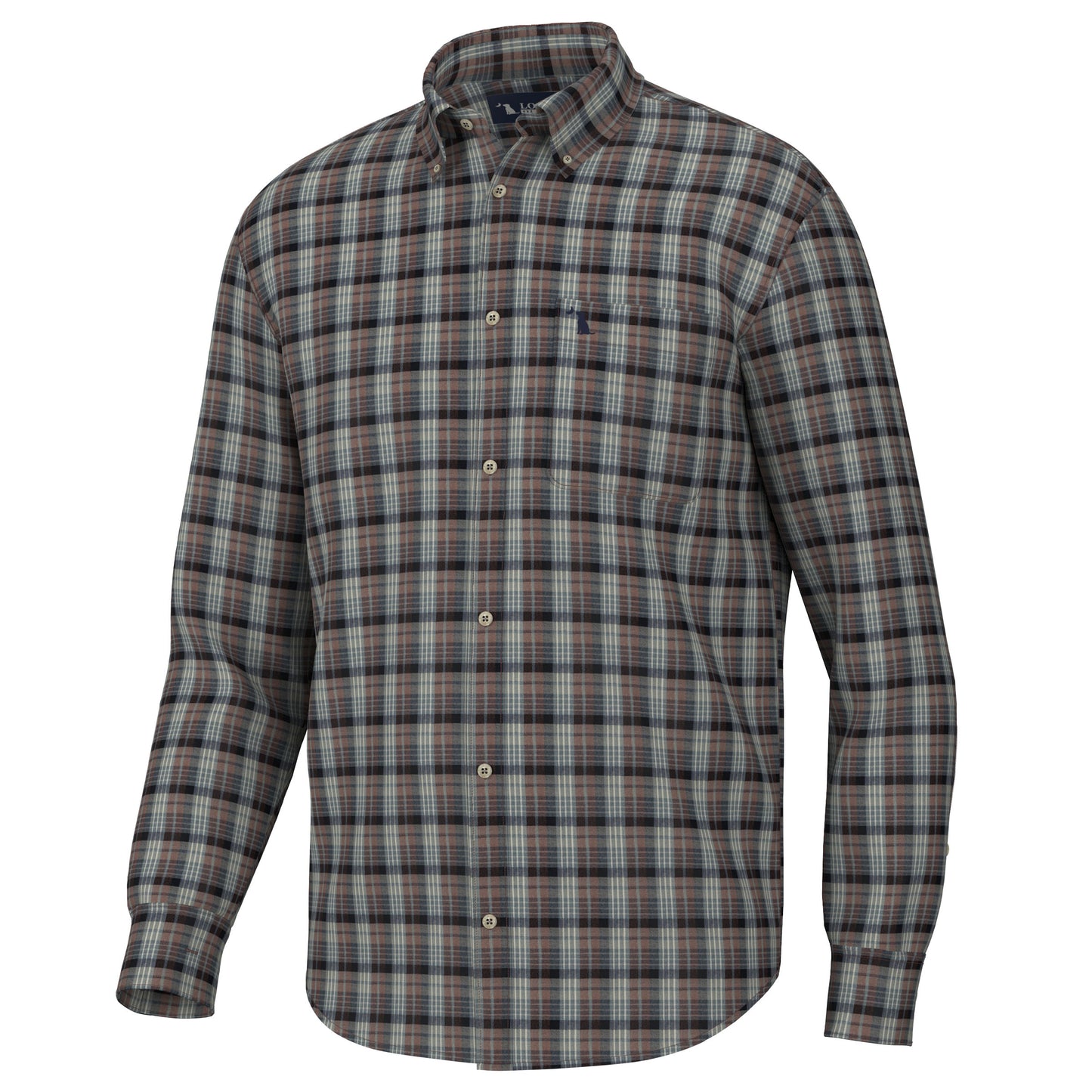 Local Boy Grange Dress Shirt - Charcoal/navy/wine