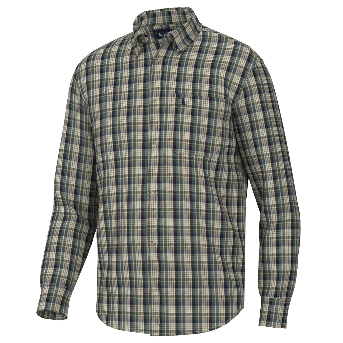 Local Boy Grange Dress Shirt - olive/green/navy