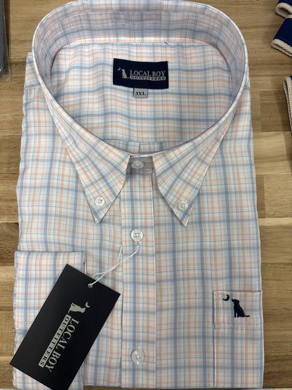 Local Boy Lee Dress Shirt - Lavender/Light Blue/Salmon