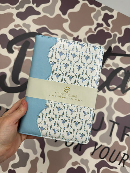 Mary Square Journal PrintedLinedFloriette Field-Teal