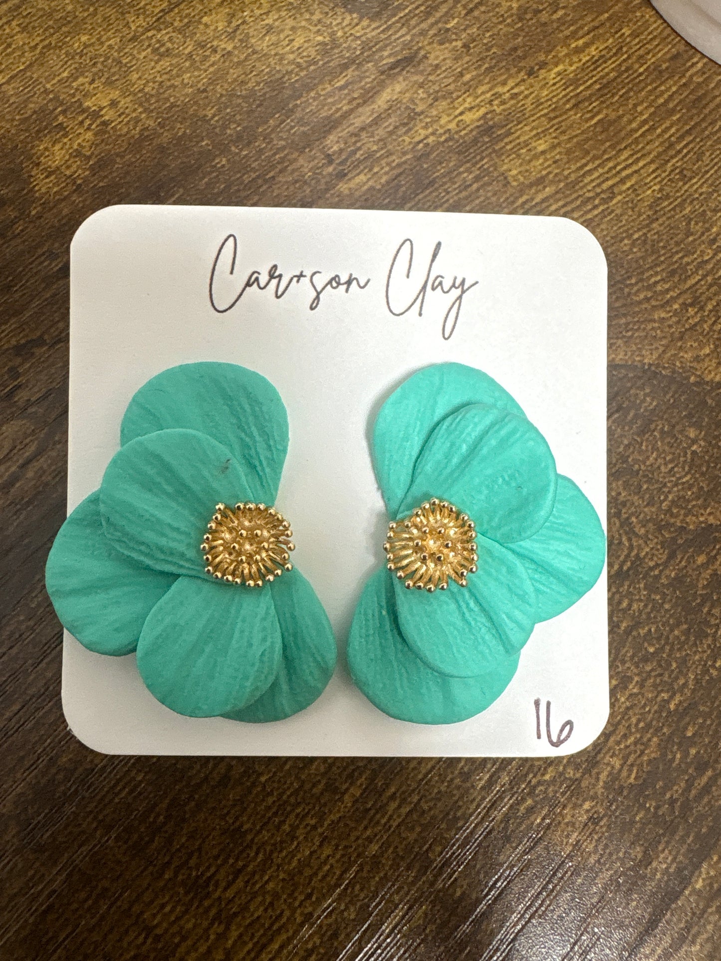 Car+son Clay Spring Half Flower Earrings