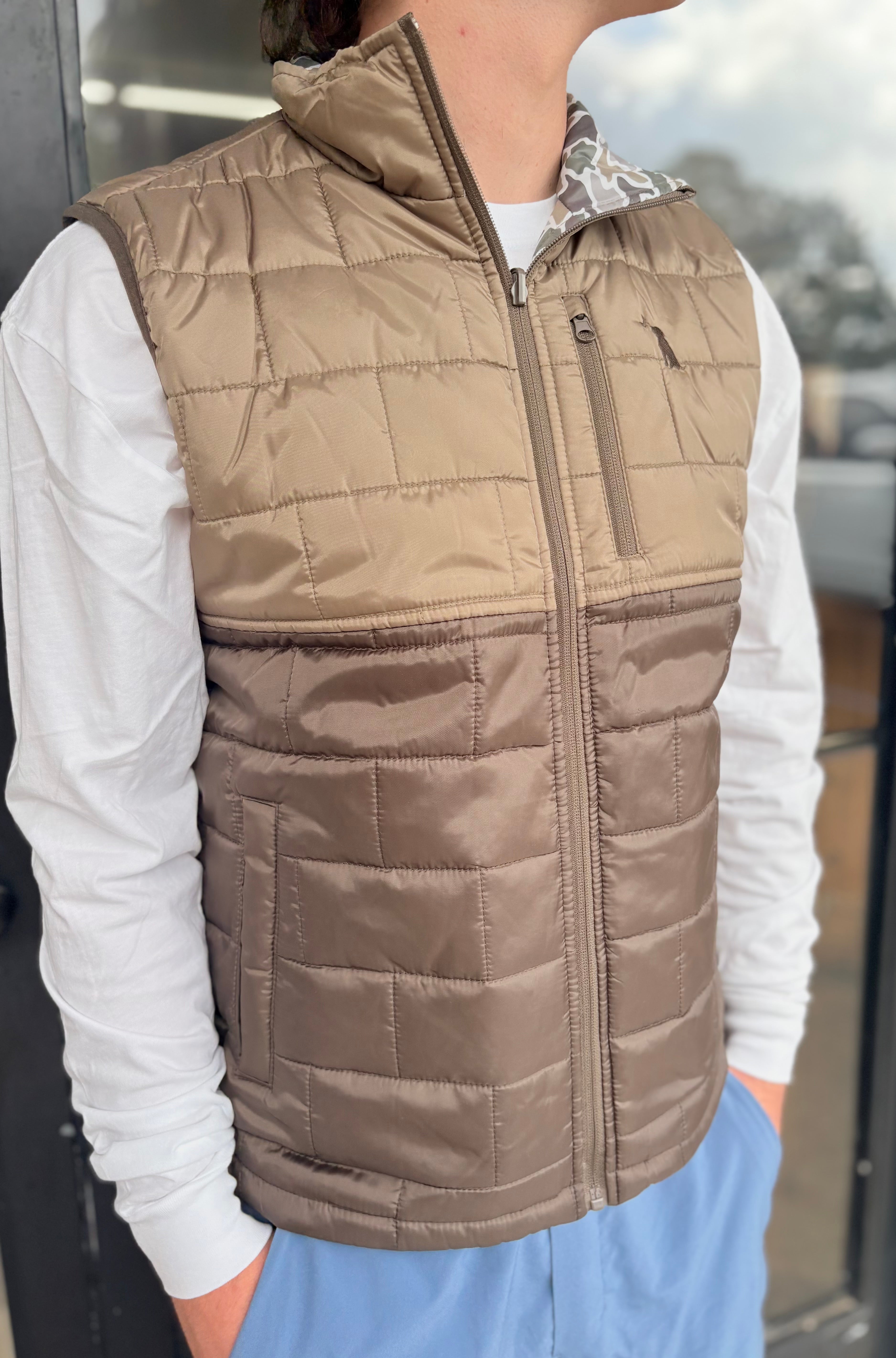 Local Boy Duck Down Vest - Duck Camo – Delta Marsh Outfitters