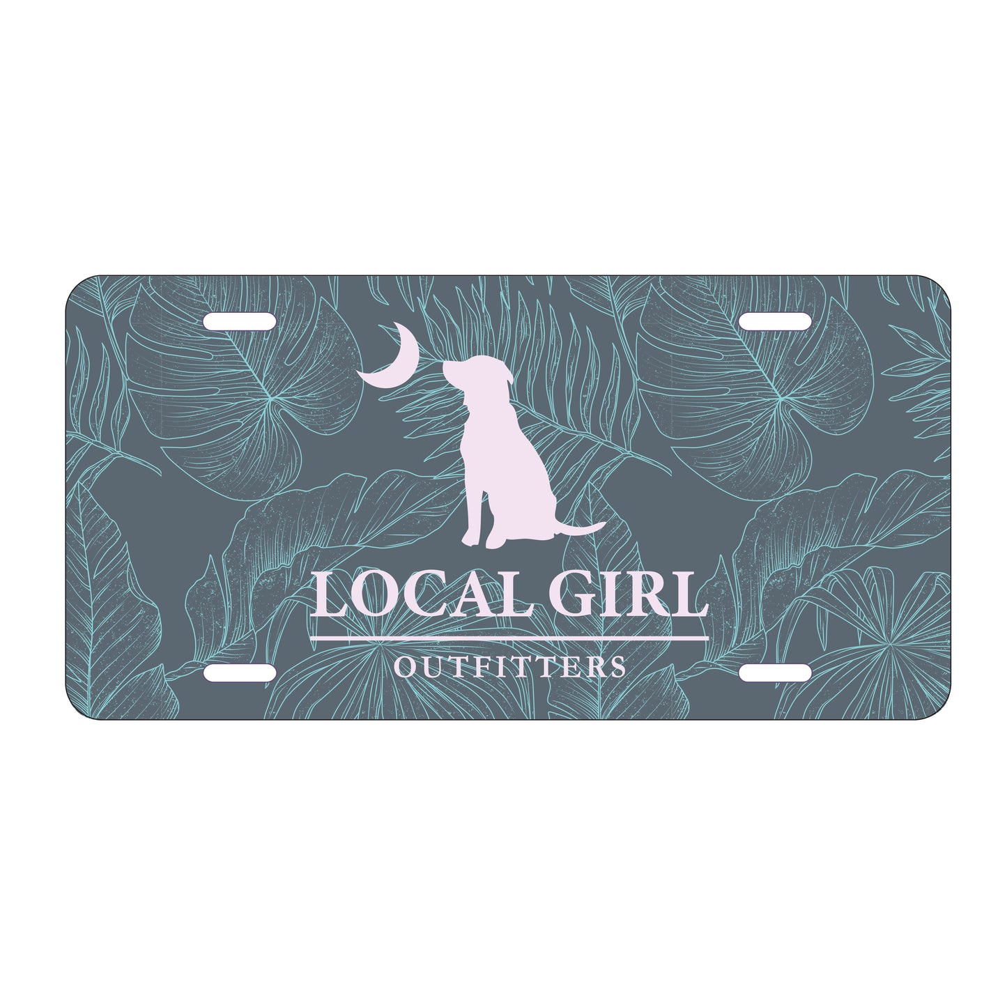 Local Girl License Plate Blue Tropics