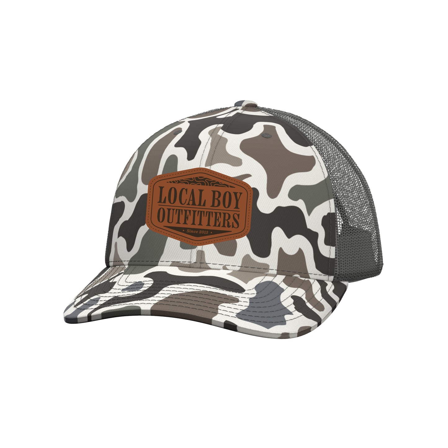 Local Boy Outfitters Topo Leather Trucker Hat - Localflage