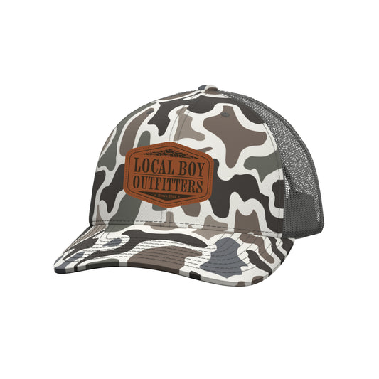 Local Boy Outfitters Topo Leather Trucker Hat - Localflage