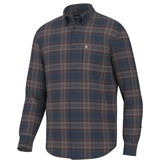 Local Boy Phelan Stretch Flannel - Navy/Charcoal/Red