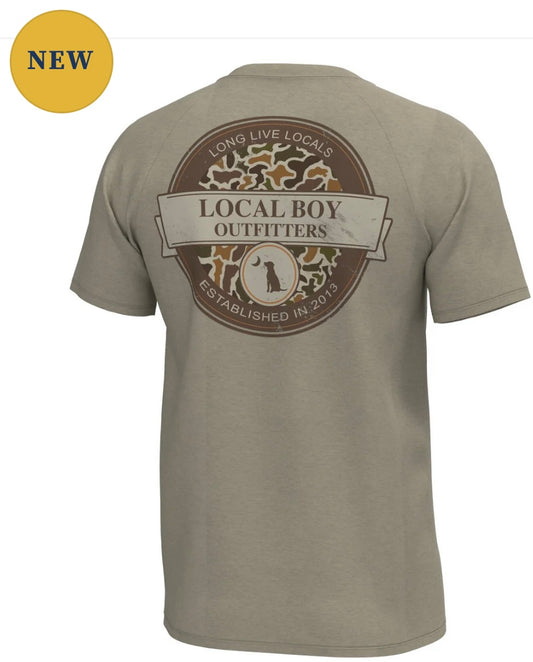 Local Boy Graphic S/S Heather Blend Crew - Vintage Sphere - Sand