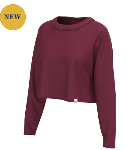 Youth Local Girl Boxy Crop Long Sleeve Tee- Berry