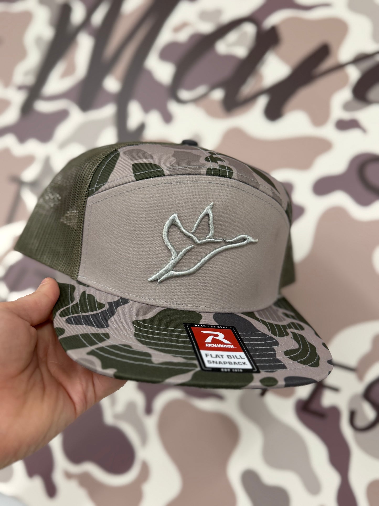 Combat Waterfowl 7 PANEL MARSH DUCK CAMO & LODEN ICON HAT