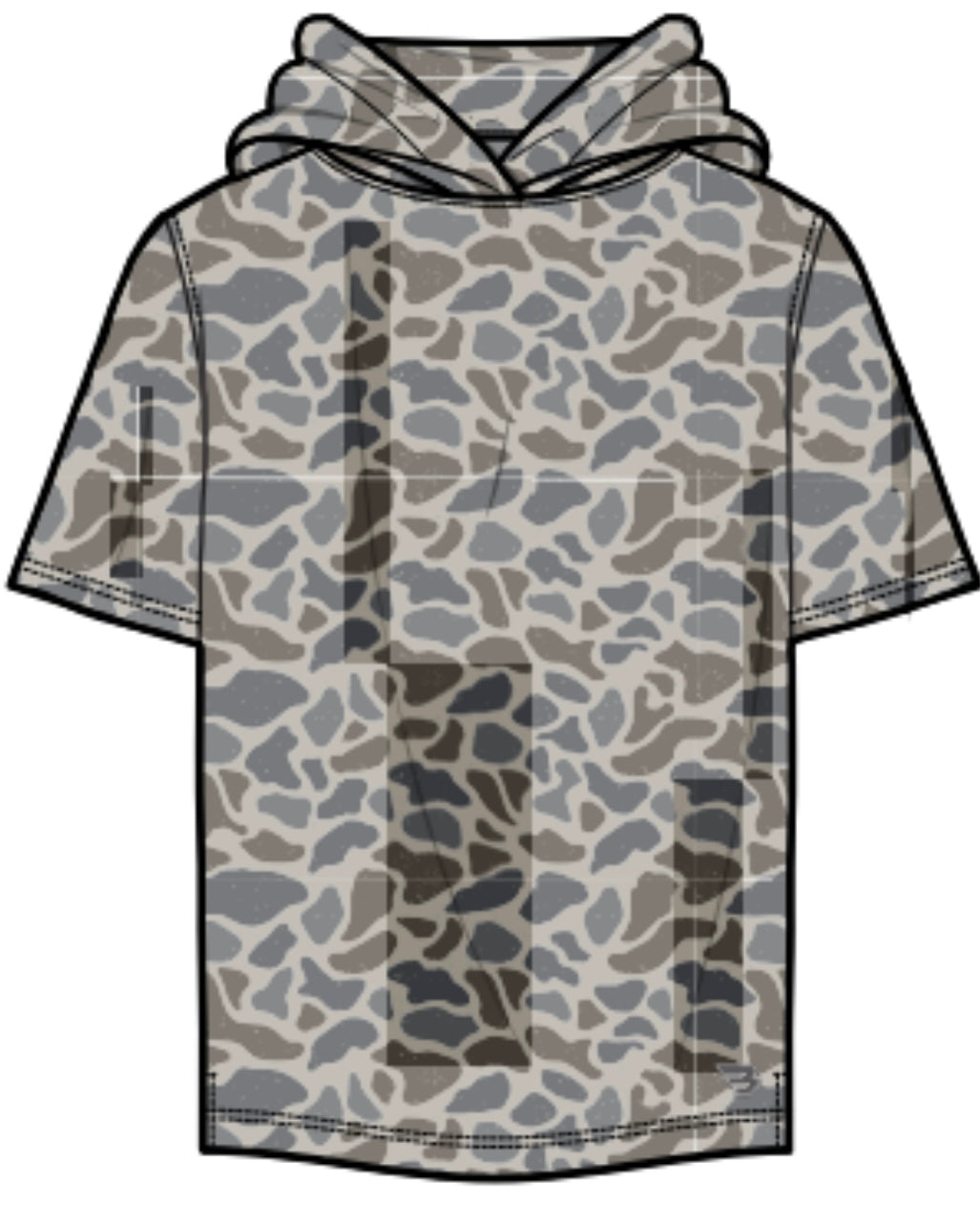 BURLEBO - Youth/Toddler SS Performance Hoodie - Classic Deer Camo