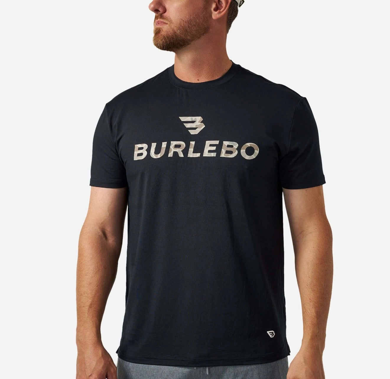 BURLEBO Go To Tee - Flying B Logo - Black & Classic Deer Camo