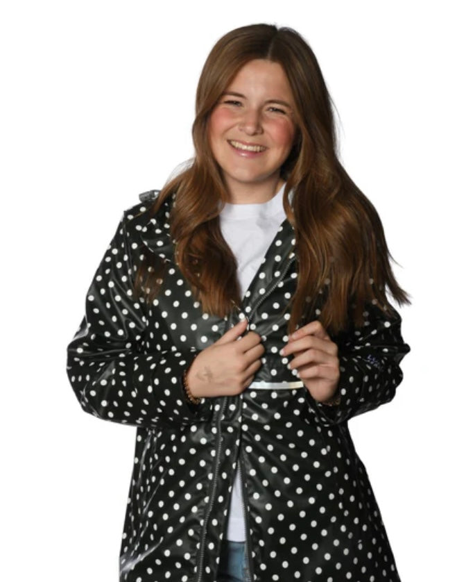 Lulu Mac Raincoat Polka Dot Black/white