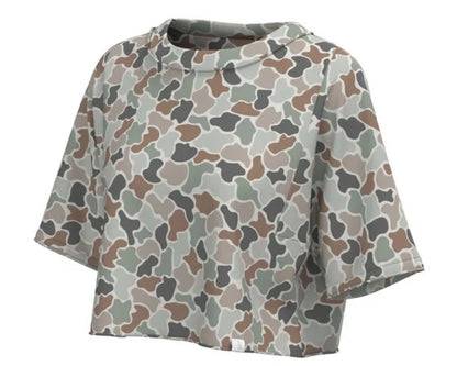 Youth Local Girl Boxy Crop SS Tee-  Forest Camo Flora