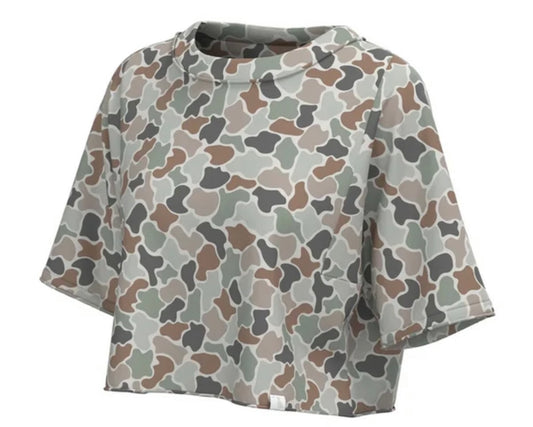 Youth Local Girl Boxy Crop SS Tee-  Forest Camo Flora