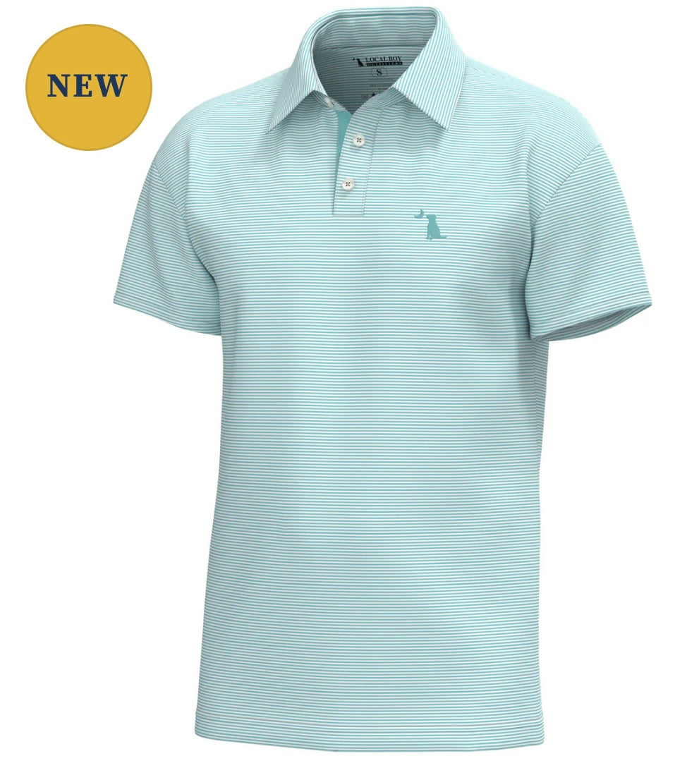 Local Boy Outfitters - Palms Polo - Aqua/White