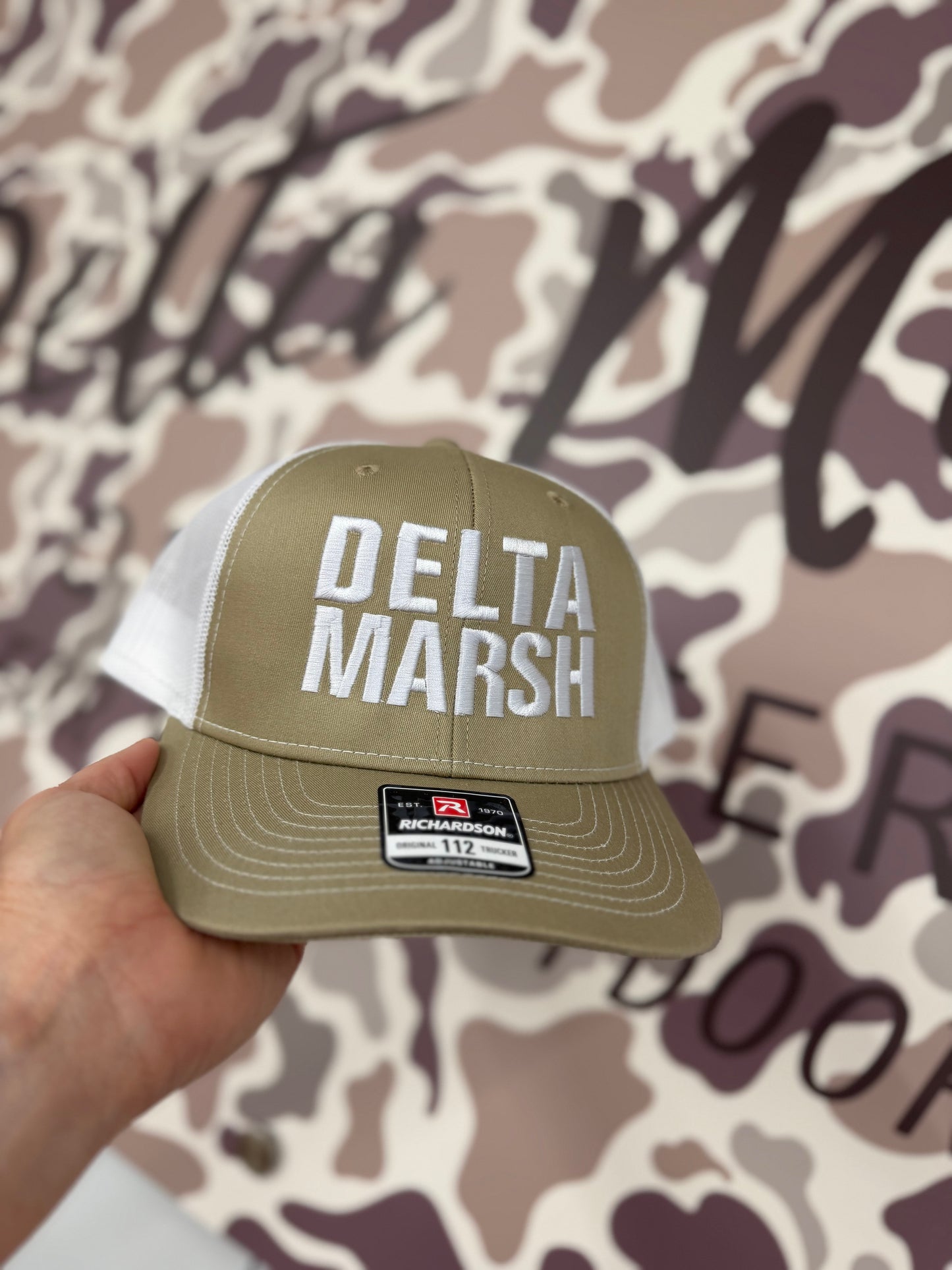 Delta Marsh Block - Richardson 112 - Khaki/White