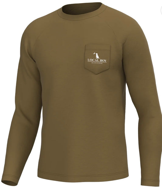 Local Boy Graphic L/S Heather Blend Crew - Sand Dog & Moon Plate