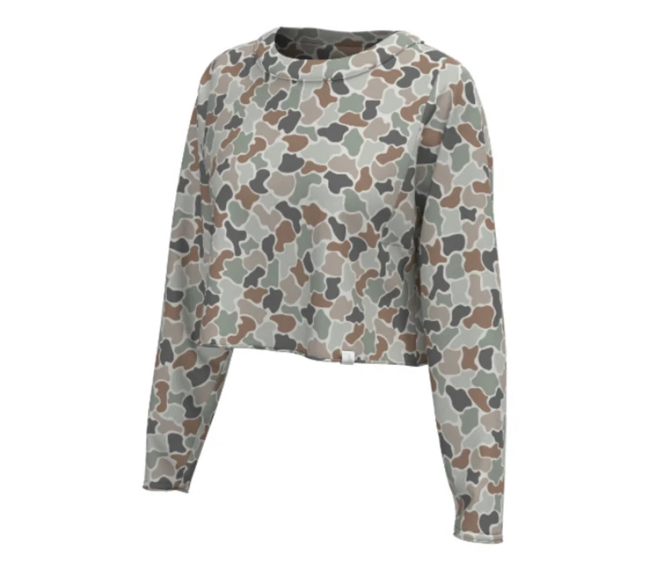 Youth Local Girl Boxy Crop LS Tee-  Forest Camo Flora