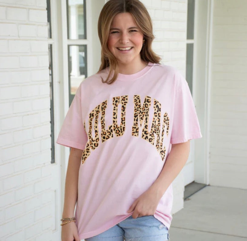 LULU MAC Leopard Adult Blossom Comfort Colors T-Shirt