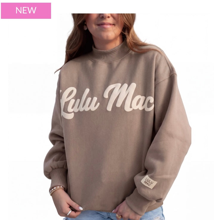 Lulu Mac Script Sweatshirt - Brown/Cream