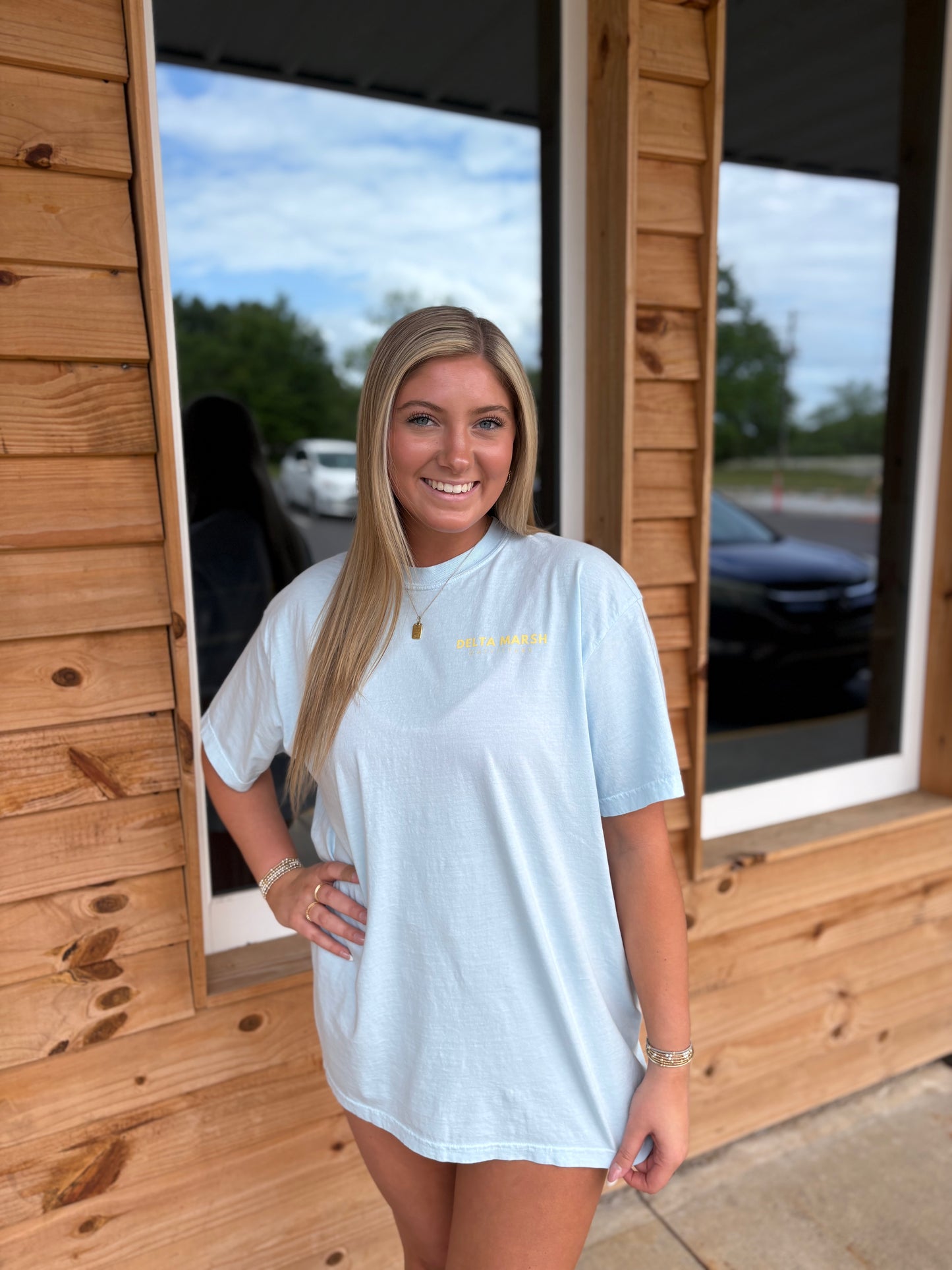 Delta Marsh Outfitters - Original Logo - Chambray/Yellow