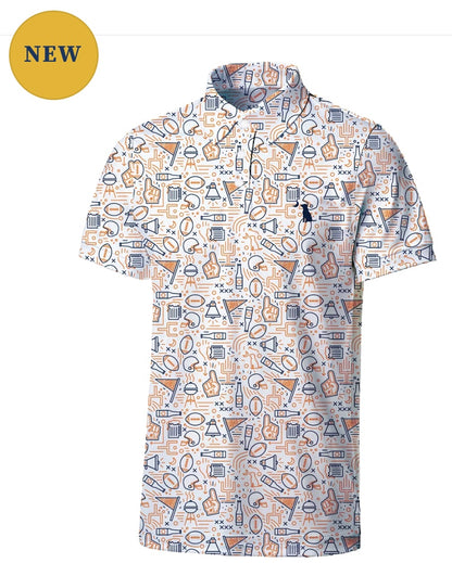 Local Boy Dirty Myrtle Polo - Collegiate Game Day - Navy/Orange