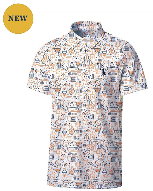 Local Boy Dirty Myrtle Polo - Collegiate Game Day - Navy/Orange