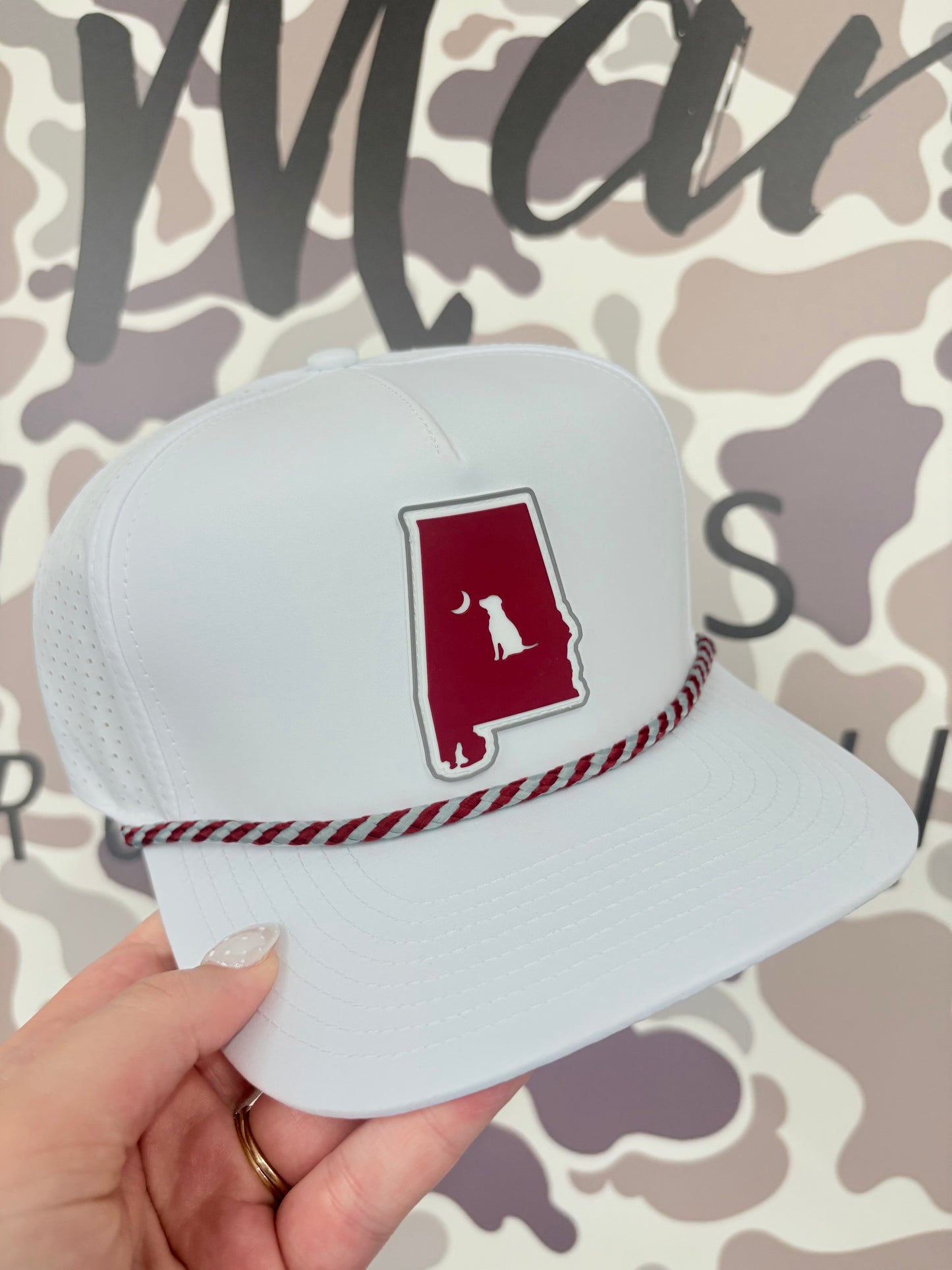 Local Boy Collegiate Perf Rope Hat -Patch/Crimson
