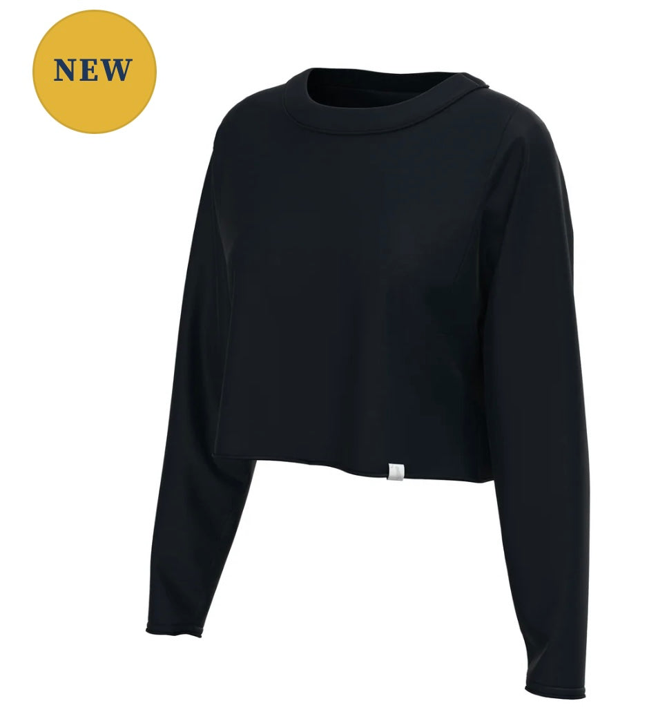 Local Girl Boxy Crop LS Tee - Black