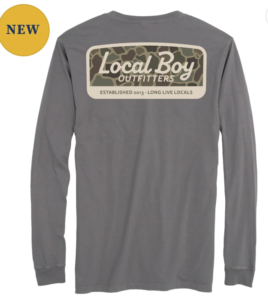 Local Boy Brush Camo Mark LS Tee - Gray