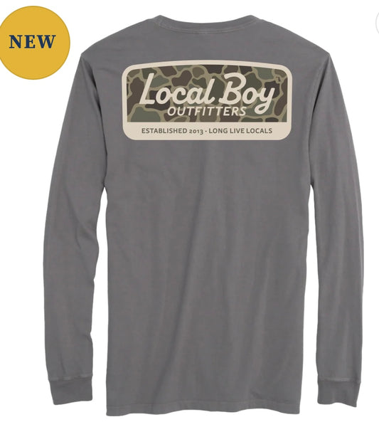 Local Boy Brush Camo Mark LS Tee - Gray