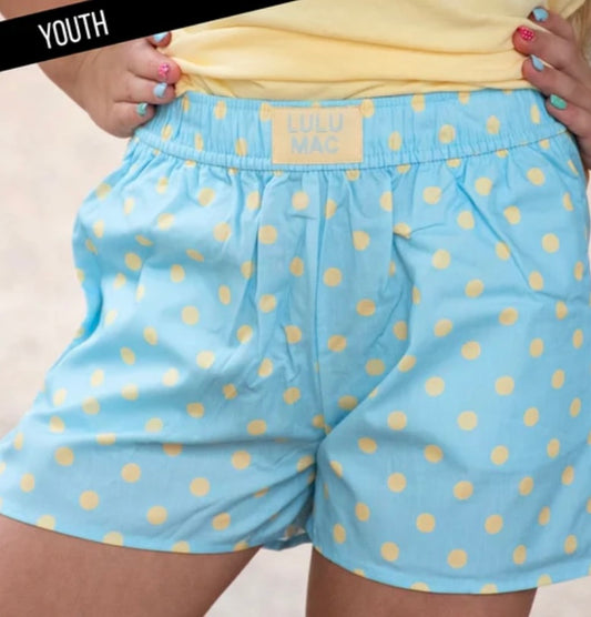 Lulu Mac Youth Light Blue/Butter SM Polka Dot SHORTS