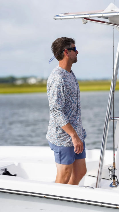 Local Boy L/S Heather Blend Crew - Fish Camo