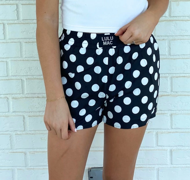 LULU MAC Black Polka Dot  BOXER SHORT
