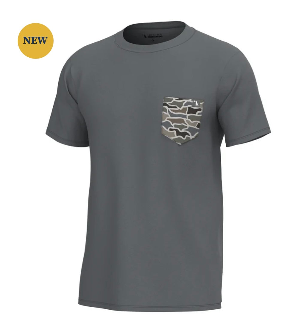 Youth Local Boy S/S Heather Blend Crew - Graphite/Cool Oak