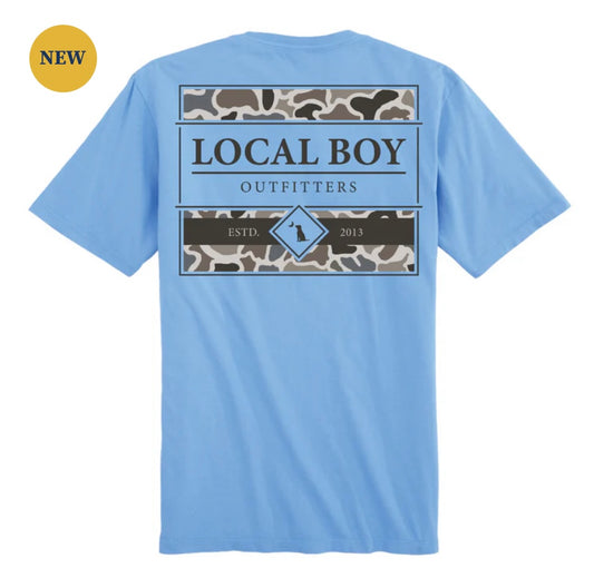 Toddler Local Boy LCF Framed Fill SS Tee - Washed Denim