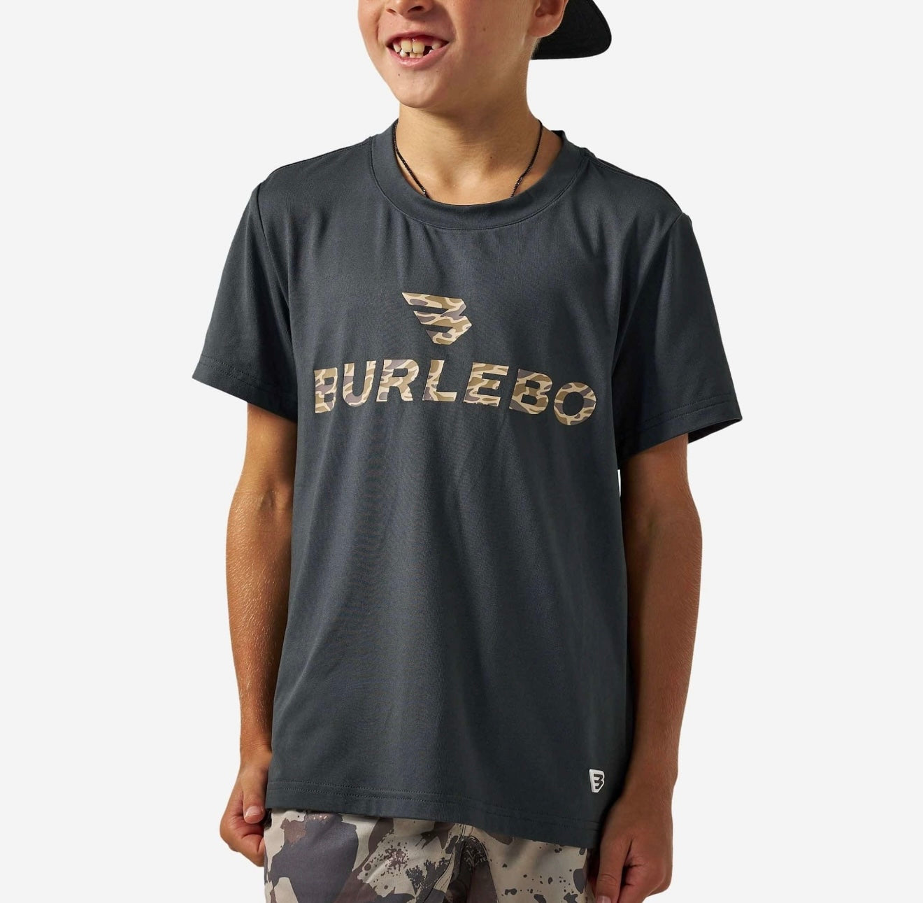 Toddler/Youth Burlebo Go To Tee - Gun Metal Grey & Gauge Camo