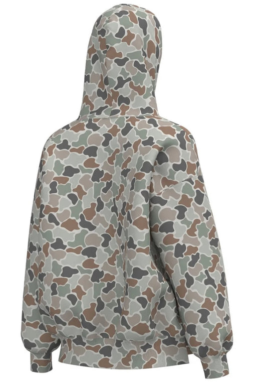 Local Girl Velvet Fleece Front Zip Hoodie Forest Camo Flora
