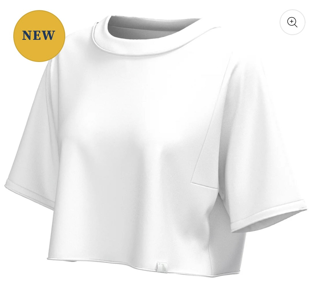 Local Girl Boxy Crop SS Tee - White