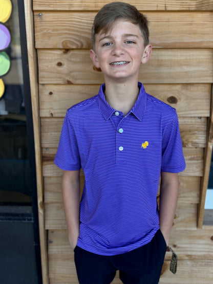 Youth American Strutter Performance Polo - Purple & Gold