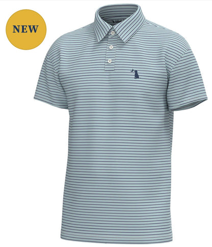 Local Boy Surfside Polo - Light Teal/Navy/White